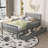 Wood Platform Bed With Guardrails On Both Sides And Two Storage Drawers, Grey-1717706861