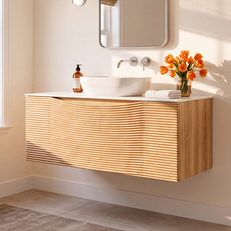Kambrey 31.5'' Single Bathroom Vanity with Solid Surface Top