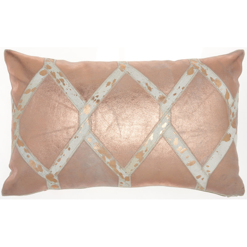  Rectangular Leather/Suede Pillow Cover & Insert
