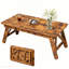 Table basse pliante Industrial Farmhouse, table basse portative sans assemblage avec structure triangulaire stable, petite table pliante compacte pour le salon, la chambre à coucher et les petits appartements-1732280125