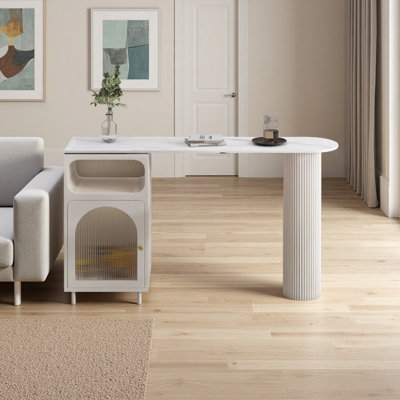 Table en pierre claire de luxe
