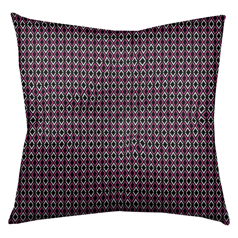 Coussin de sol Katelyn Elizabeth, 30 po x 30 po, Noir / rose