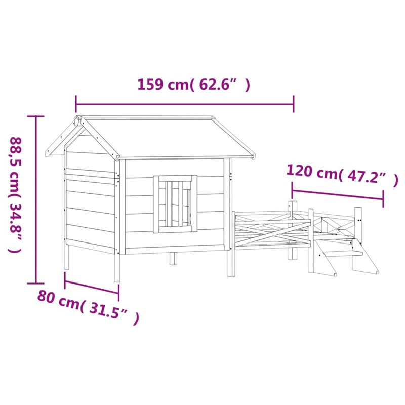 Glastbury Wood Dog House, Brown