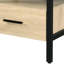Table d'appoint avec finition chêne et noir, pieds en métal, 1 tiroir de rangement et table à compartiments ouverts, noir