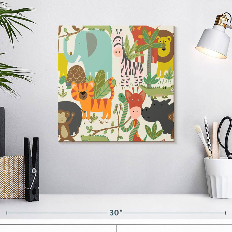 Jungle Party, 16" H x 16" W