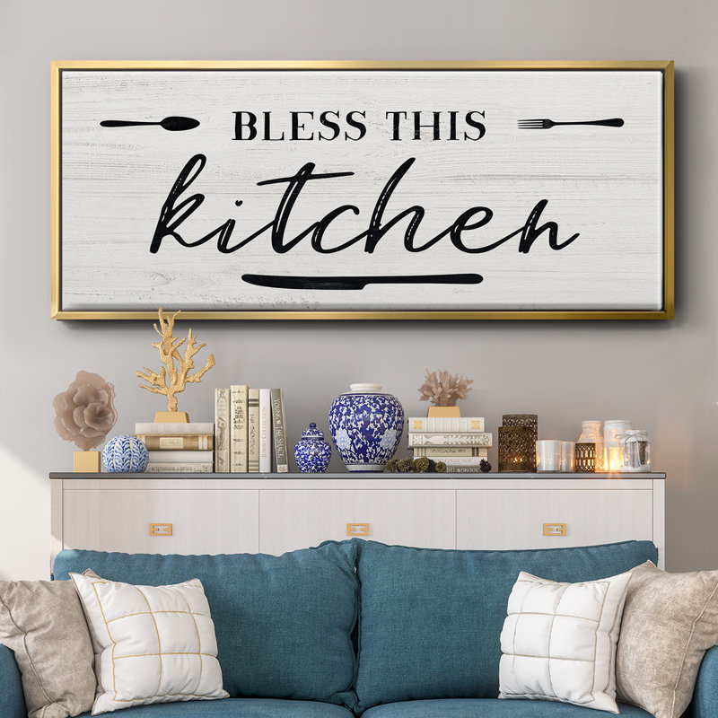 «Bless this Kitchen», toile encadrée, H 24 po x l 60 po