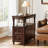 Solid Wood 2-Drawers End Table Side Table For Living Room