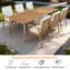 Table de jardin rectangulaire en aluminium et teck pour 8 personnes avec trou pour parasol-1436095679