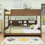 Lit superposé en bois avec ports USB intégrés et tablettes, échelle-2093841426-2093841431
