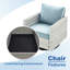 Chaise de patio pivotante et coussinée avec coussins Nazime-1745062269-1745062264