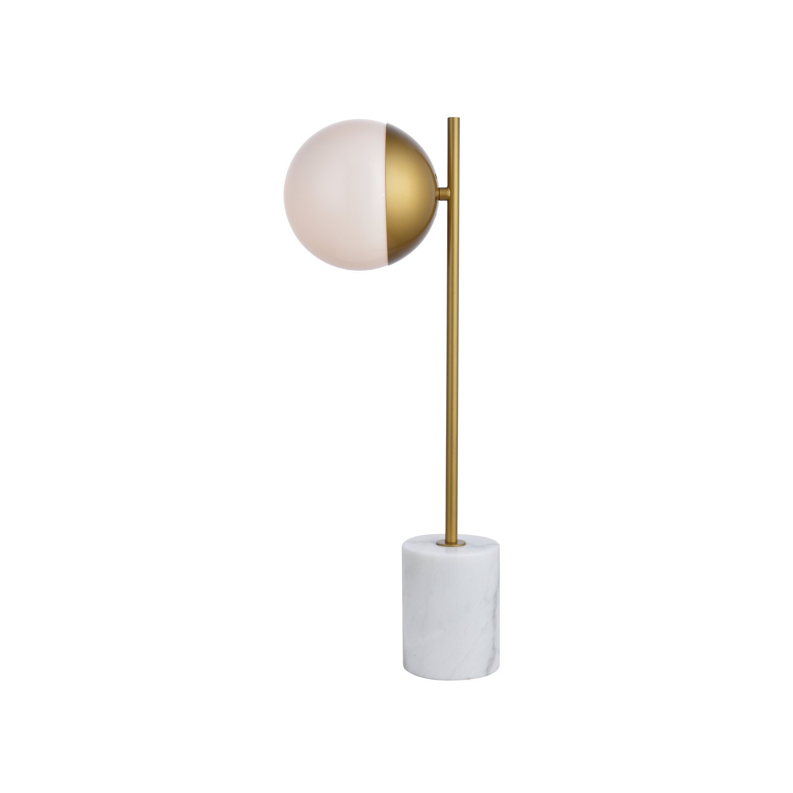 Yearby Genuine Marble Table Lamp, Brass, Frosted White