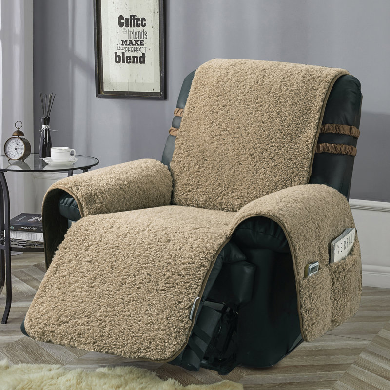 Housse pour coussin inclinable Sherpa, Fausse fourrure brune, H 96 po x l 23 po x P 20 po