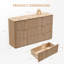 Buffet 6 tiroirs avec commode cannelée avec plateau en faux marbre et commode moderne