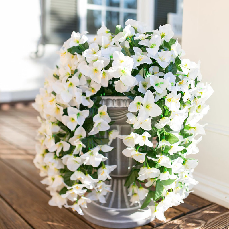 2 Pcs White Artificial Bougainvillea Flowers