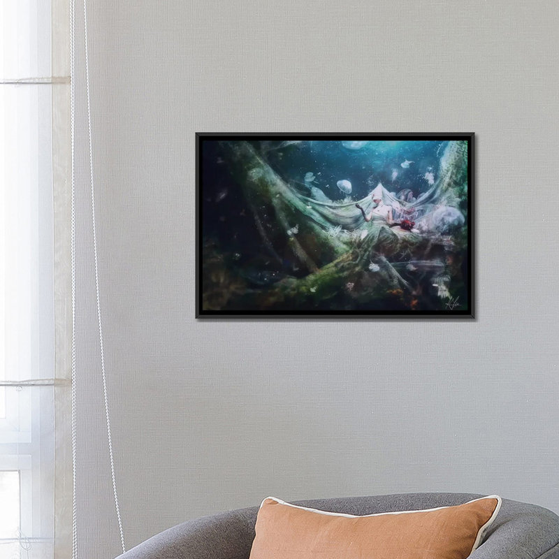 « s’effilochent », impression sur toile, H 18 po x l 26 po x P 1,5 po, Toile avec cadre noir, Blanc
