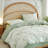 Floral Comforter Set Printed Green Plants On White Comforter Soft Lightweight Cute Bedding Set For All Seasons-112233589