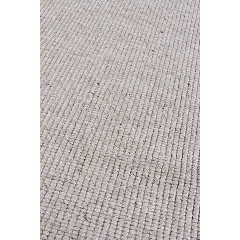 Hesse Hand-Loomed Polyester/Cotton Light Silver Area Rug, Rectangle 6' x 9'