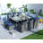 10 - Person Metal Patio Dining Set with Rectangular Table , Cushions Included-93913439-93913443