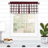 Woven Trends Modestina Gingham Tailored Window Tier Pair and Valance