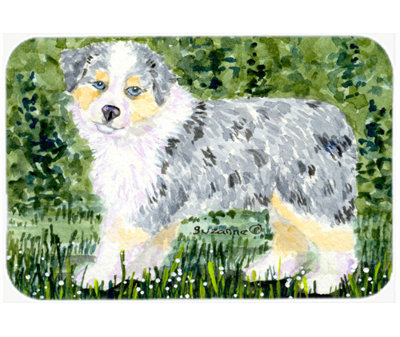 Australian Shepherd Green Rectangle Glass Cutting Board