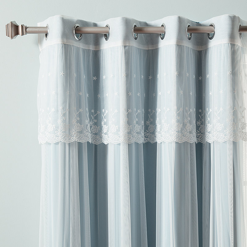 Crenshaw Solid Room Darkening Thermal Grommet Curtain Panels, Ocean