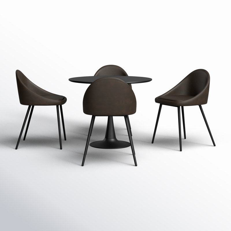 Ensemble repas pour 4 personnes Cobos, Brun foncé