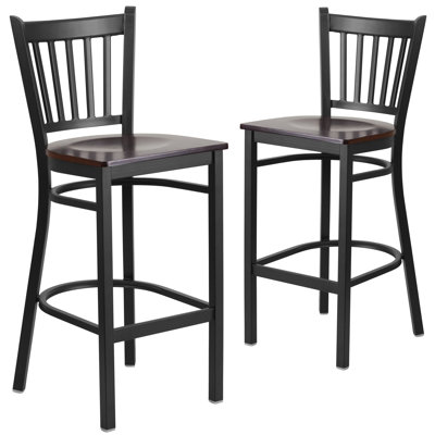 Prompton Vertical Back Metal Restaurant Barstool