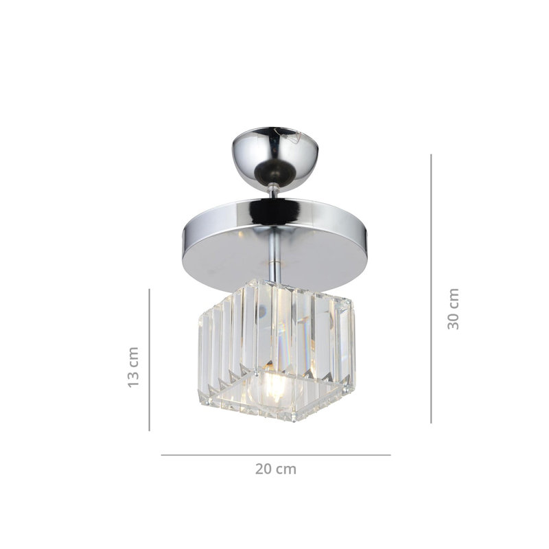 Plafonnier semi-encastré 1 lumière 7,87 po Endres