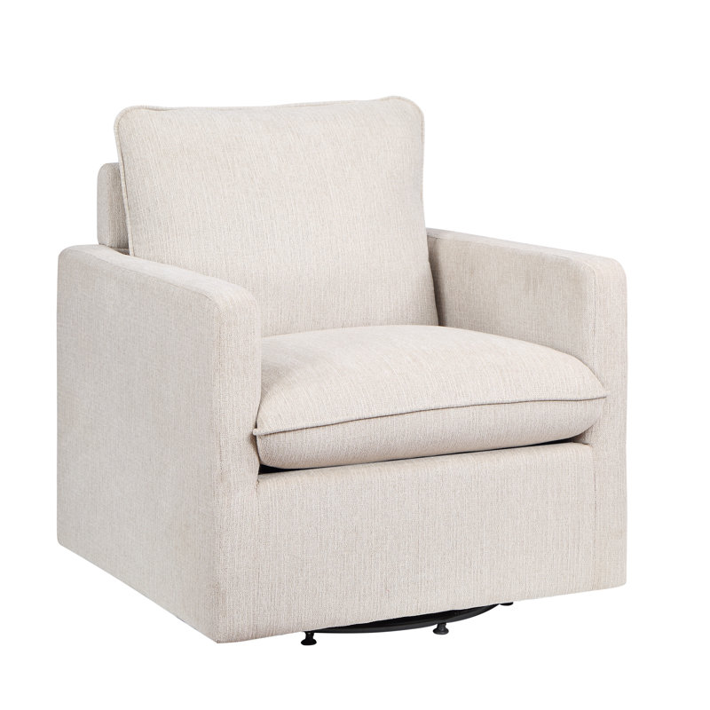 Hargreeves 30" Wide Swivel Armchair, Off White 