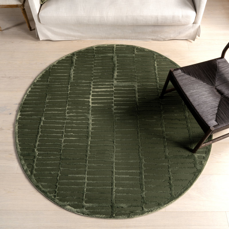 Tapis géométrique lavable à la machine, Rond 6 pi
