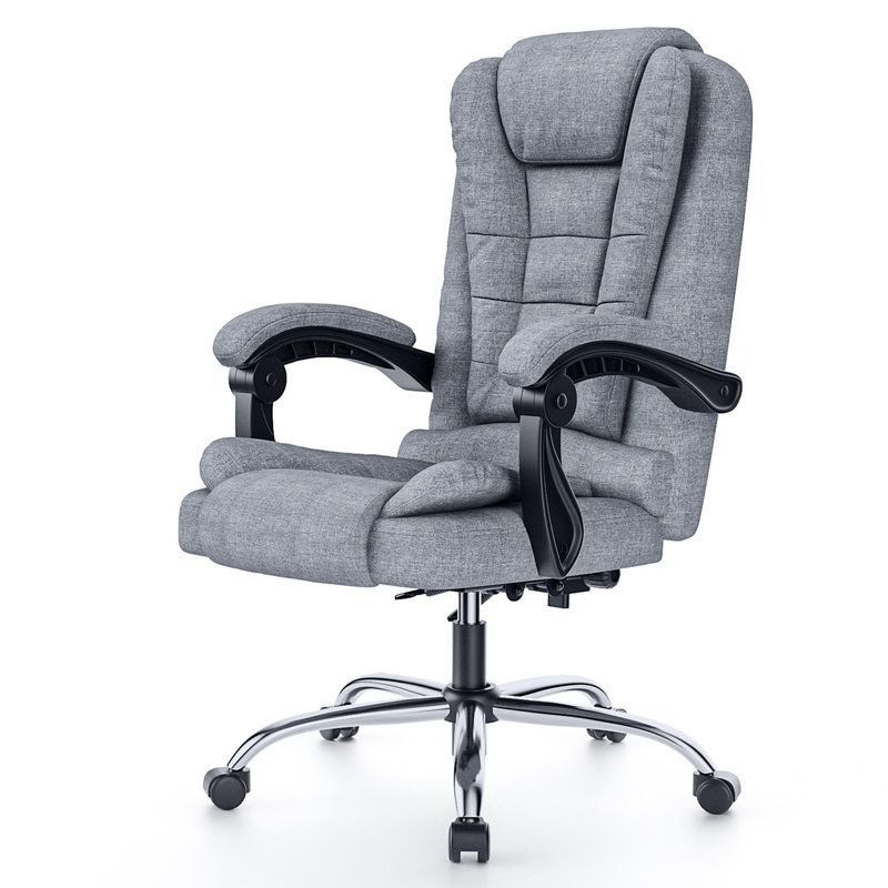High Back Swivel Office Chair, Executive Chair, Light Grey,  Canvas