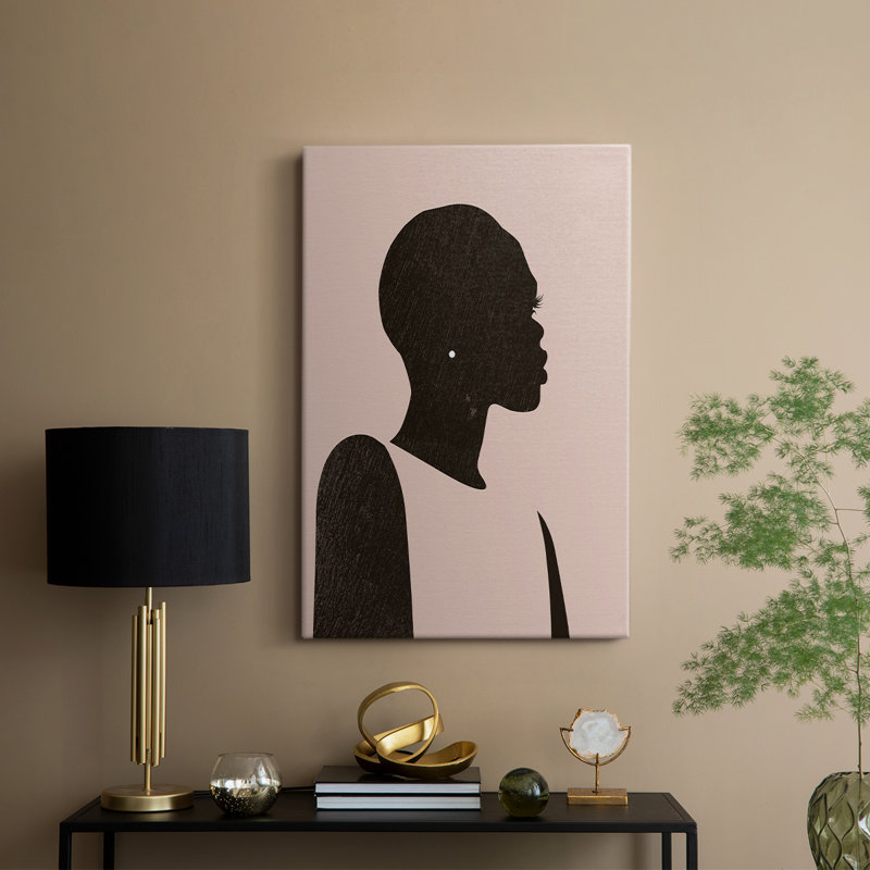 Silhouette rose II - Cavas enveloppés de galerie, H 48 po x l 32 po