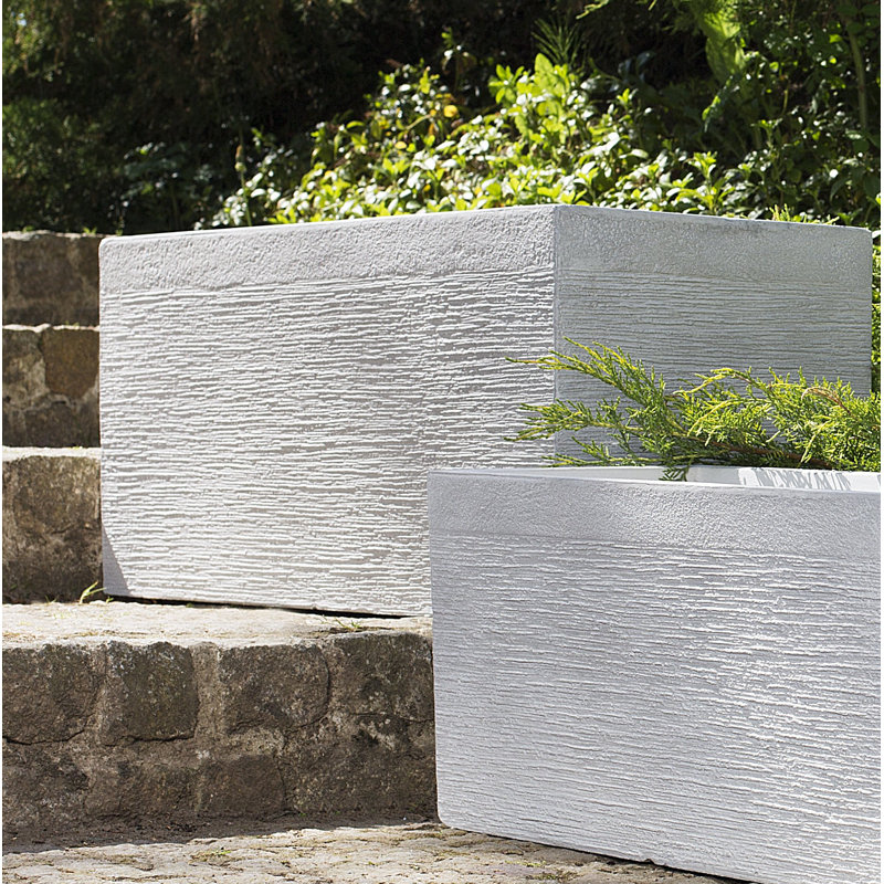 Adrianna Pot Planter, White, 1, 36.5cm H x 80cm W x 37cm D