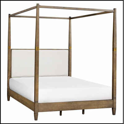 Lit à baldaquin en bois massif au design élégant et durable pour une chambre luxueuse