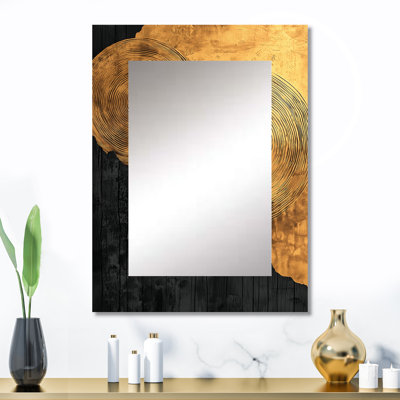 Mysteries Of A Dark Onyx Wood Slice III - Traditional Rectangular Wall Mirror