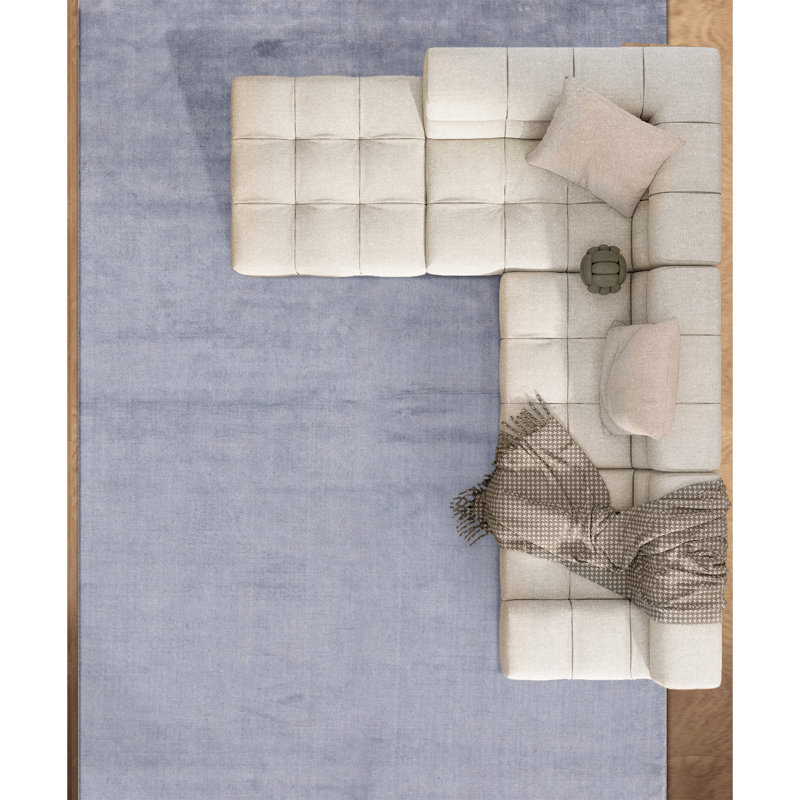 Cotton Area Rug in Aqua