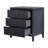 Dwaine Wood 3 Drawer Nightstand, 22"W, Black-1616700258