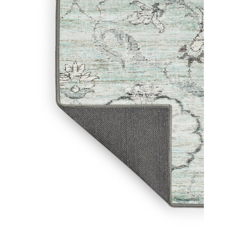 Tapis contemporain vert clair / gris, Rectangle 8 pi x 12 pi