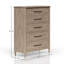 Commode 5 tiroirs finition sable