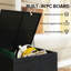 Outsunny 253L Garden Storage Box Rattan Deck Box Patio Rattan Black