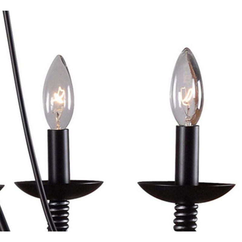 Vahe 6 - Light Dimmable Geometric Chandelier, Matte Black