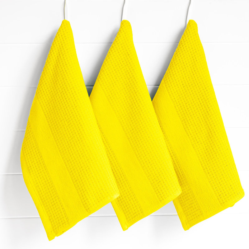 Linges de cuisine jaunes, ensemble de 3, Jaune