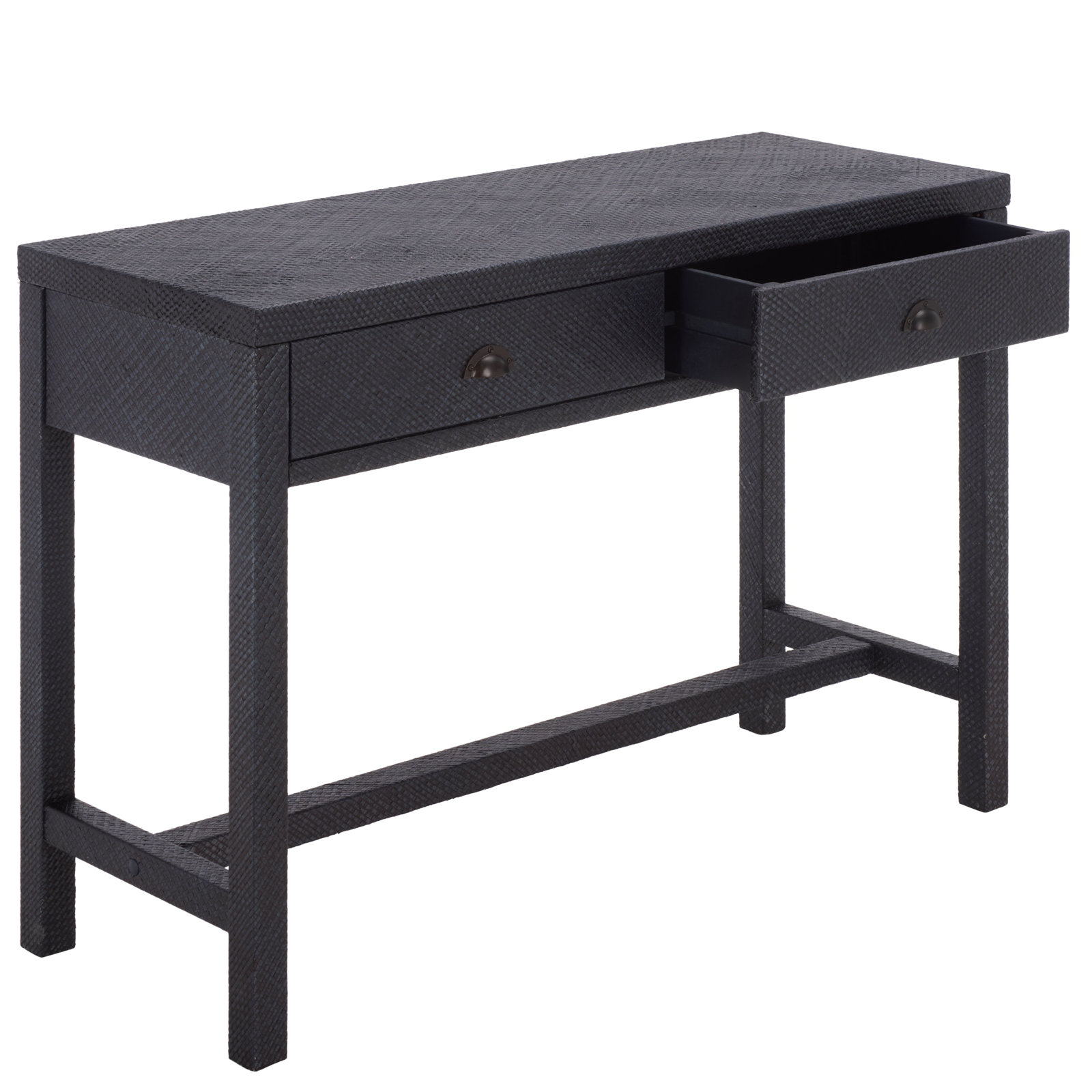 Finlay 2 Drawer Pandan Wrap Desk, Navy
