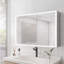 Armoire à pharmacie de salle de bain 36 po x 24 po avec miroir, portes doubles, éclairée avec désembueur, gradateur, horloge et affichage de la température, 2 prises et ports USB