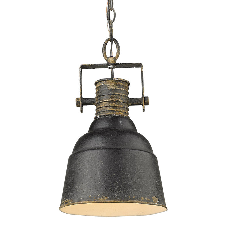 Edie 1 - Light Antique Black Iron Shaded Pendant
