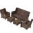 Patio Furniture : Outdoor Sectional With 3 Couch, 2 Single Chairs, Ottomans. Gray-Navy For Lawn, Garden, Backyard. Rust- Steel Structure. Fine Woven . Fade- Cushions Protection. Comfortable High-79537082