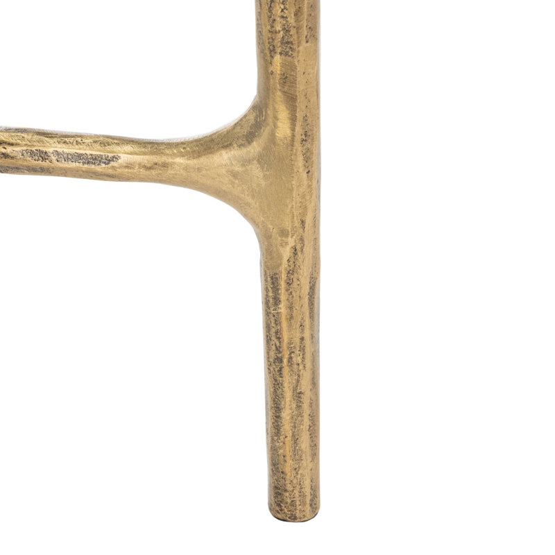 Table basse Evelynn, Laiton, Marbre, Marbre blanc