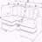 Large Seating Corduroy Upholstered Double Chaise Sectional