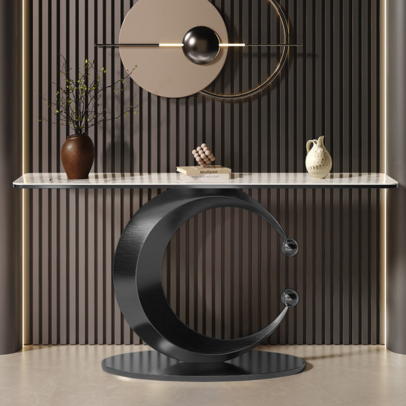 Console légère haut de gamme simple et luxueuse, 33.5" H x 63" W x 13.8" D, Noir