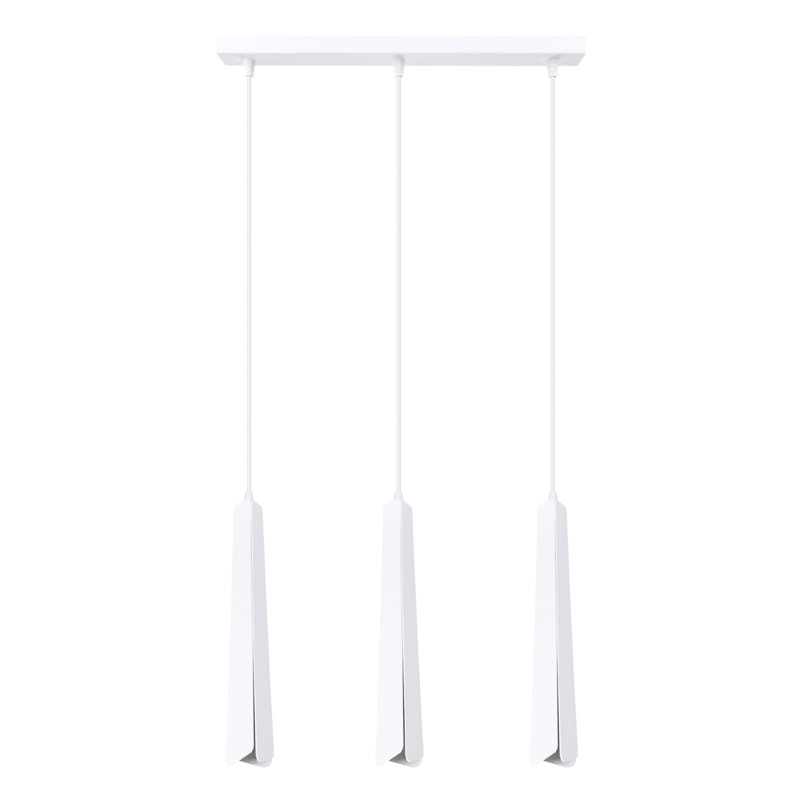 Bibianna 3 - Light Stainless Steel Pendant, White